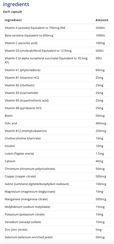 ADULT MULTI - 60 caps. - Planète Nutrition