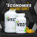 COMBO PURE VD3 (VIT. D3) + VITAMINE C - Planète Nutrition