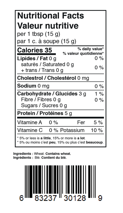 FARINE DE GLUTEN - 400g - Planète Nutrition