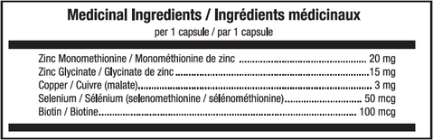 SYNERZINC 90 caps. - Planète Nutrition